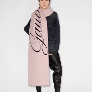Jean Paul Gaultier Signature Scarf Dual Sided Black Pink